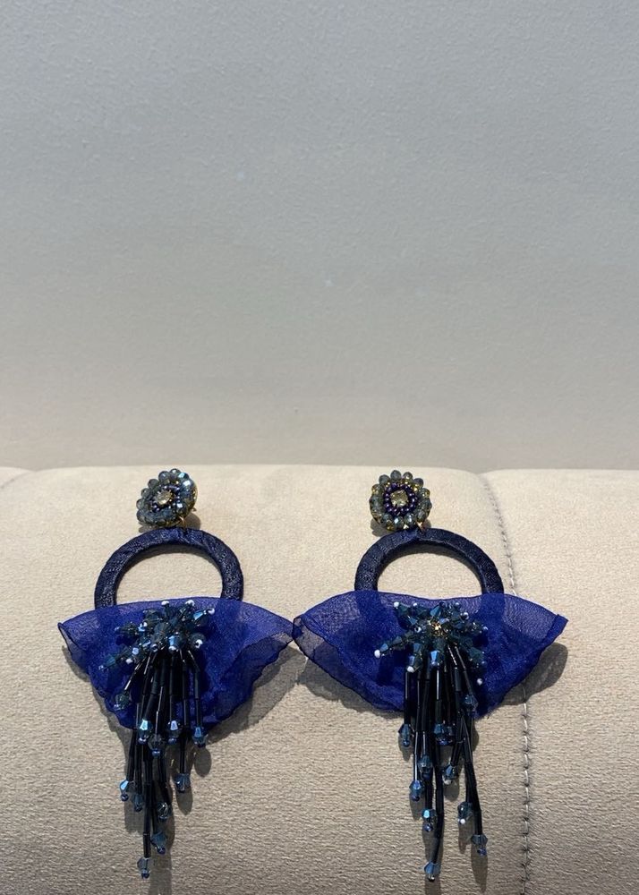 Boho Royal Blue Tassel Earrings