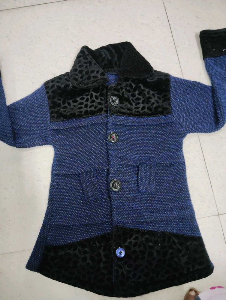 Cute Kids' Blue &amp; Black Coat