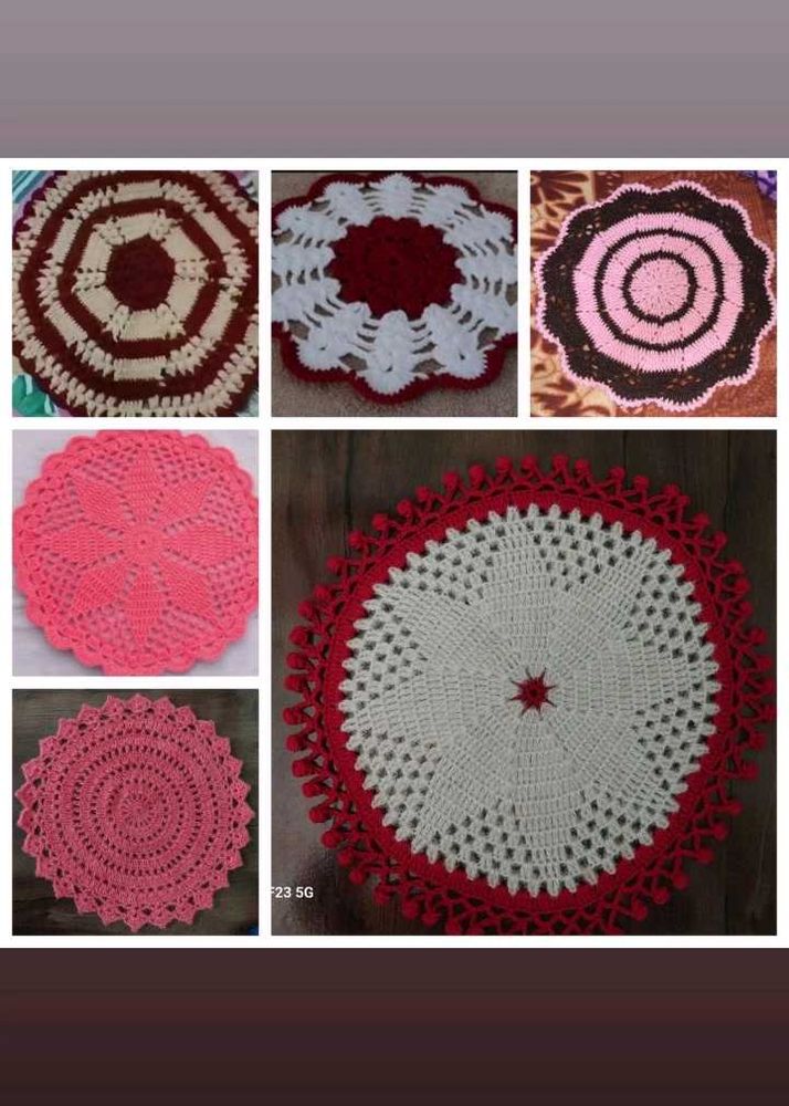 Handmade Crochet Doilies Set