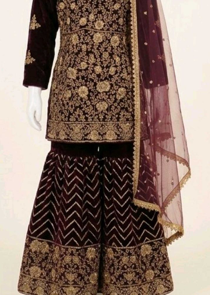 Embroidered zari heavy workVelvet