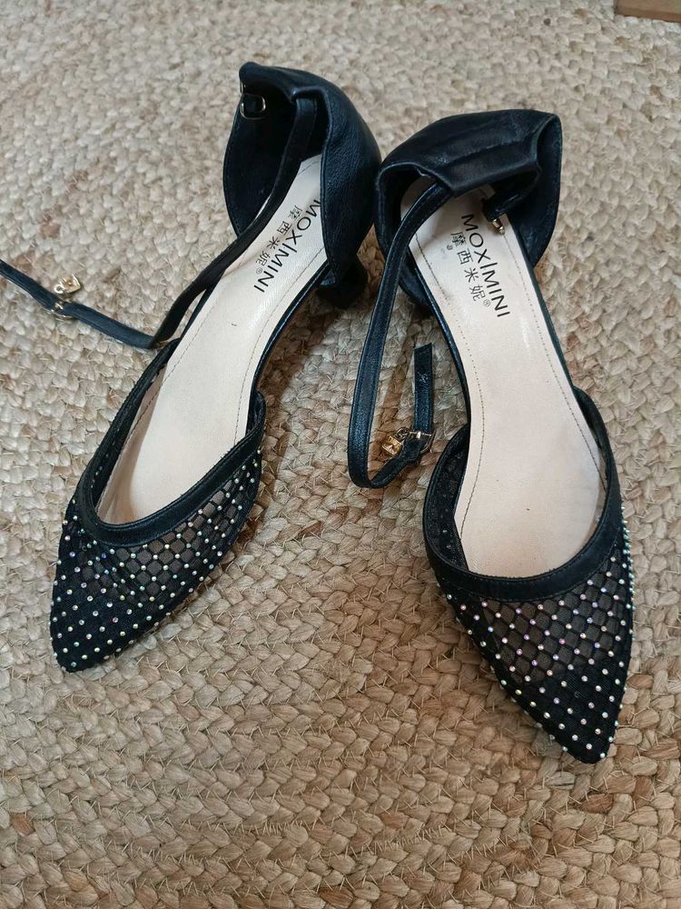Elegant Black Ankle Strap Heels