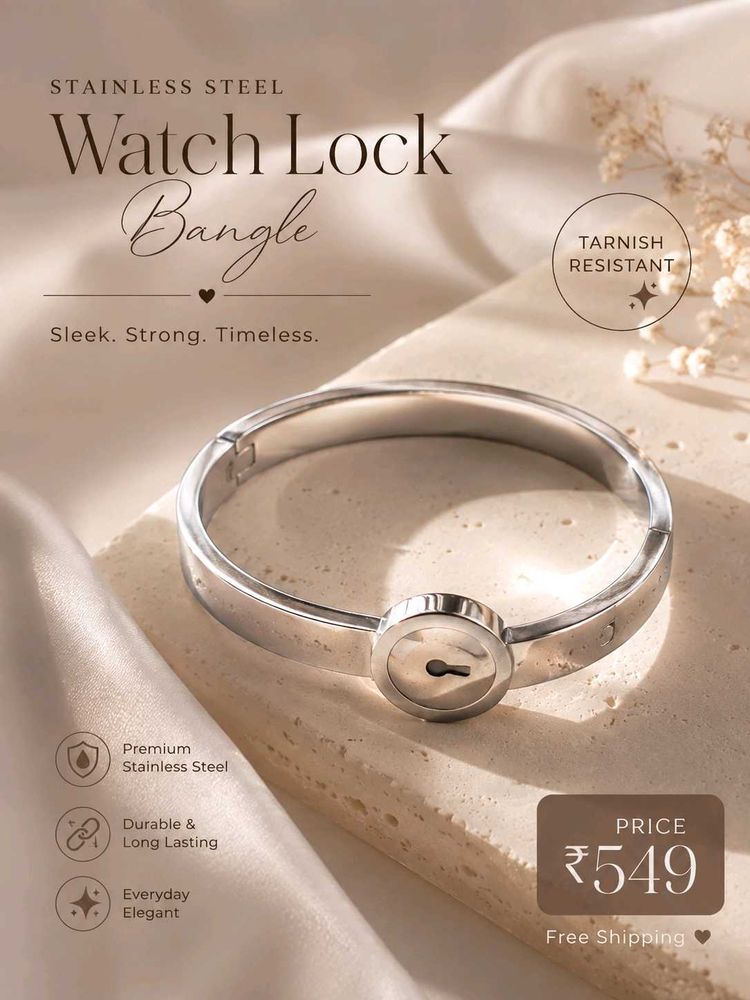 Stainless Steel Watch Lock Bangle