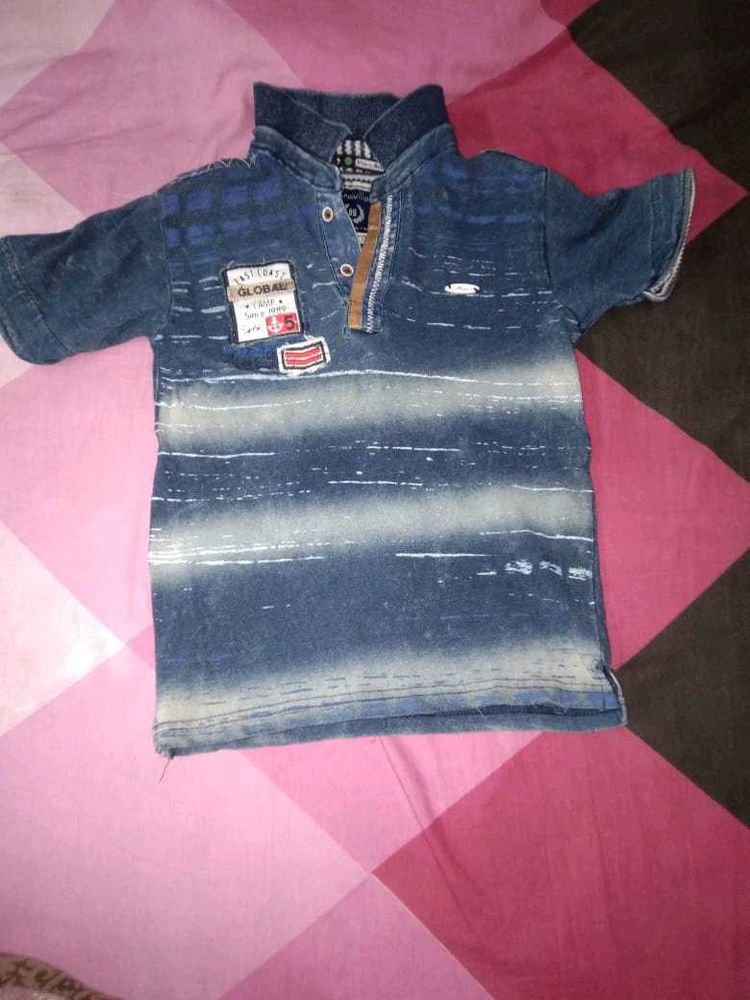 Denim Blue 6-8yrs Boys Polo Shirt