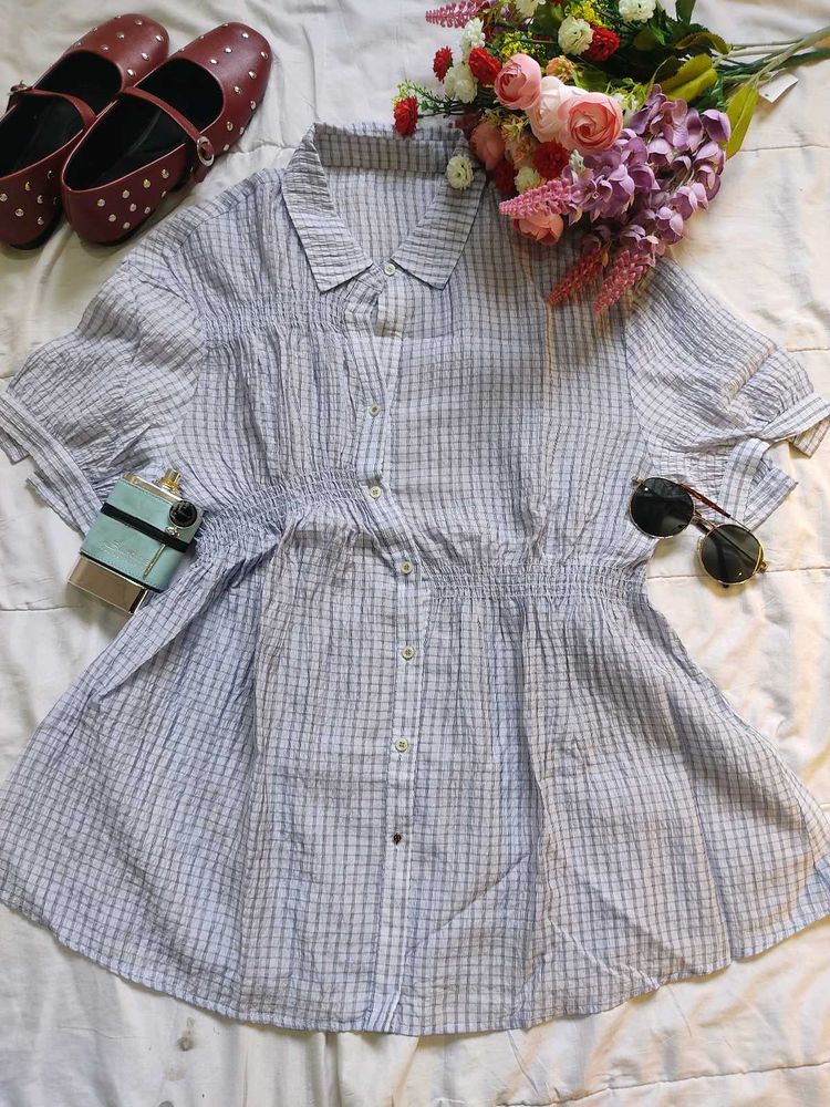 Chic Plaid Button-Up Tunic