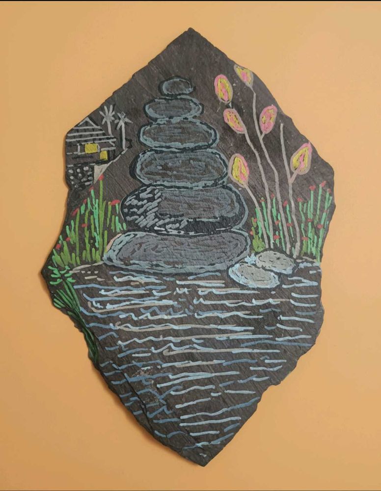 Hand-Painted Stone Art - Zen Garden
