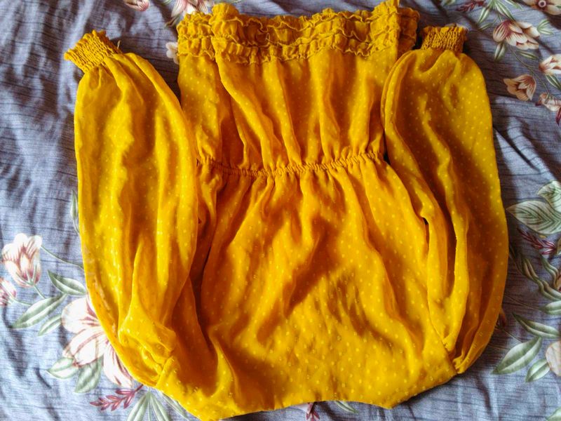 Chic Yellow Polka Dot Top