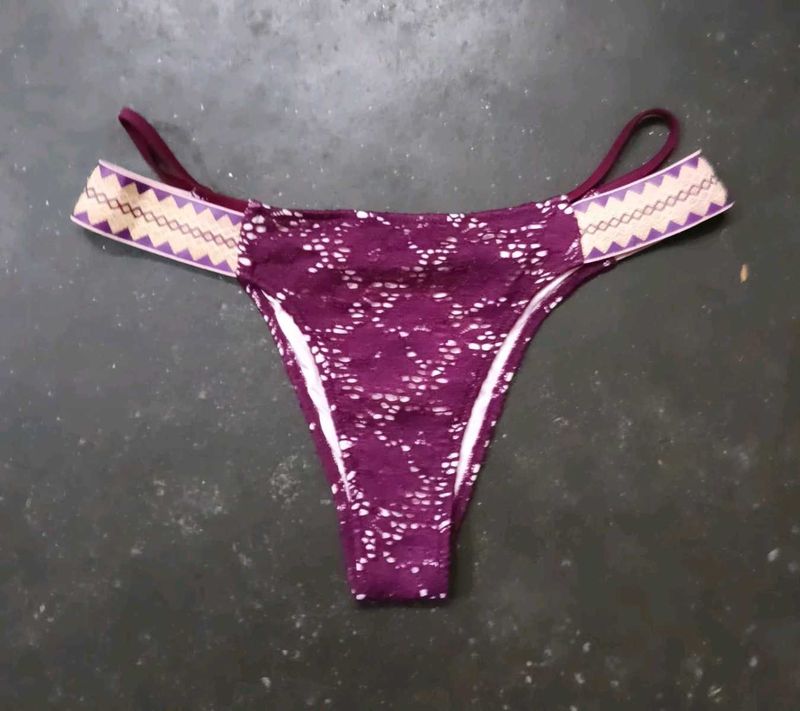 Women's Purple Lace Thong panty