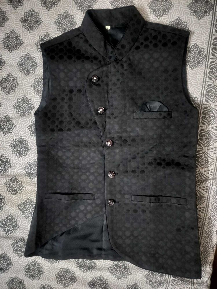 Men's Black Ethnic Jacket