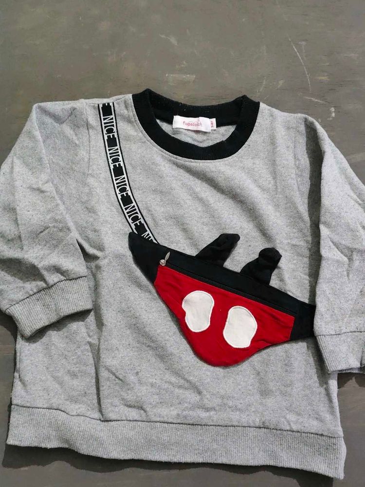Cute Mickey Mouse Grey Sweatshirt