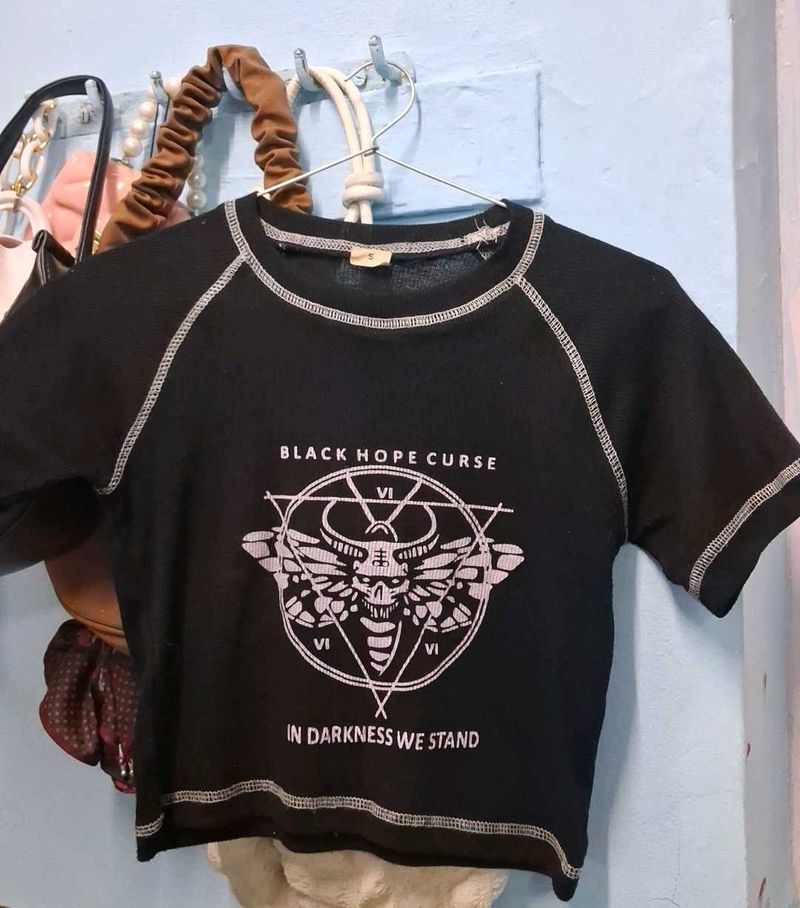Black Graphic Baby Tee