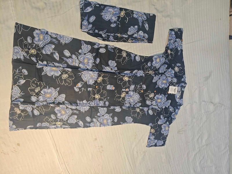 Floral Print Kurta Pant Set