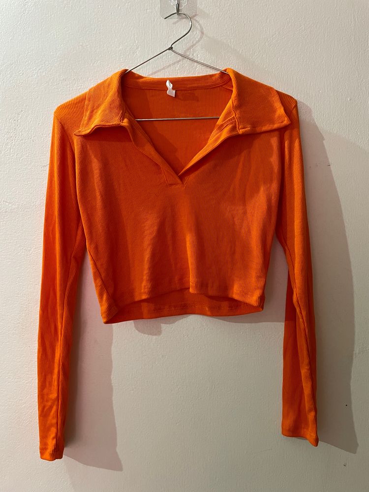 Ausk Ribbed Long Sleeve Crop Top