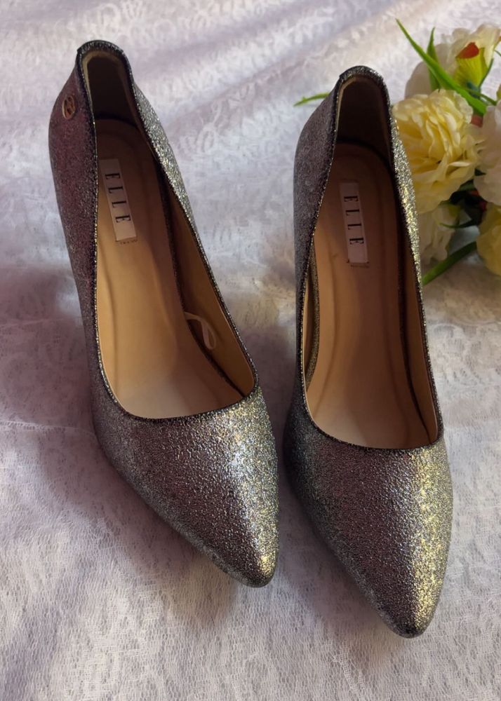 Sparkling Silver Elle Heels