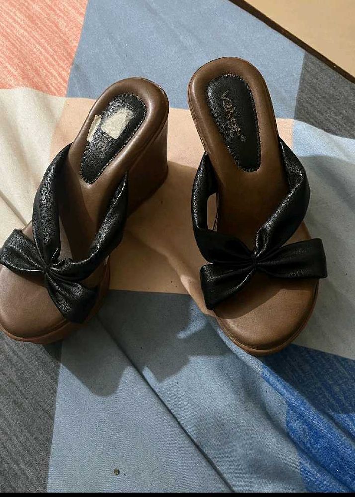 Velvet Wedge Sandals