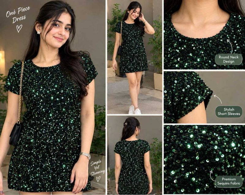 Sparkling Sequin Mini Dress L size