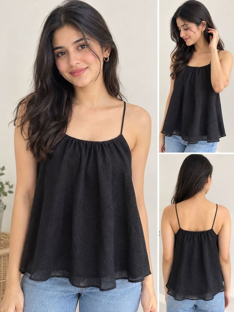 Stylish Black Spaghetti Strap Top