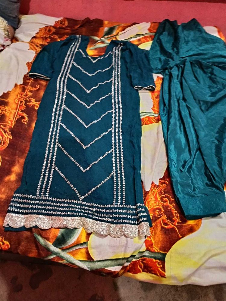 beautiful stylish party wear kurti salwar set