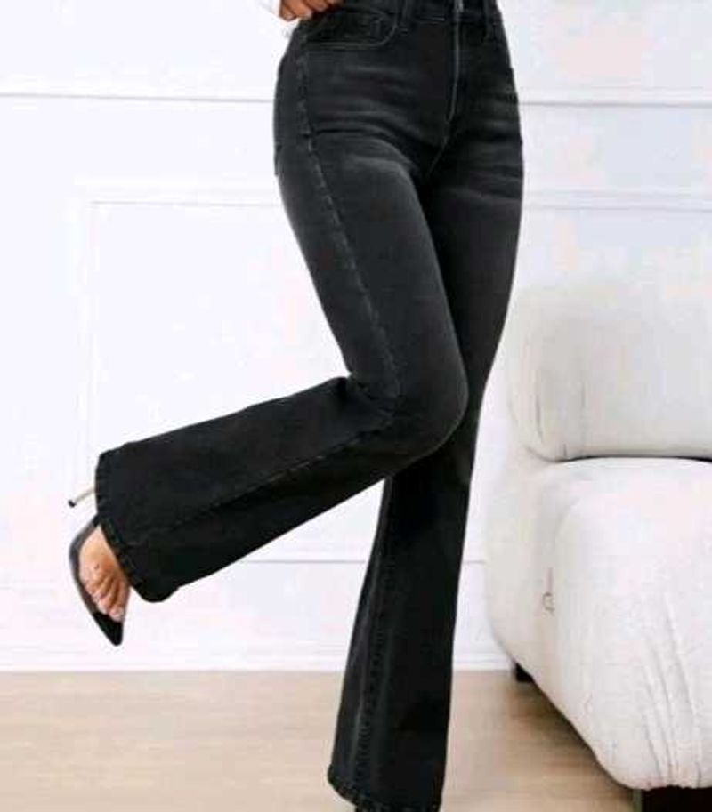 Stylish Black Flare Jeans