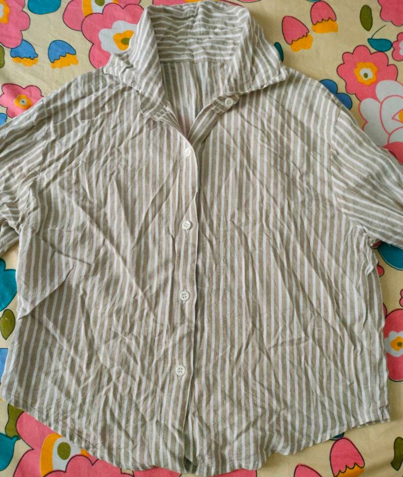 Striped Button-Up Shirt