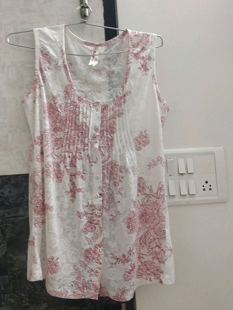 White Pink Floral  Shrug