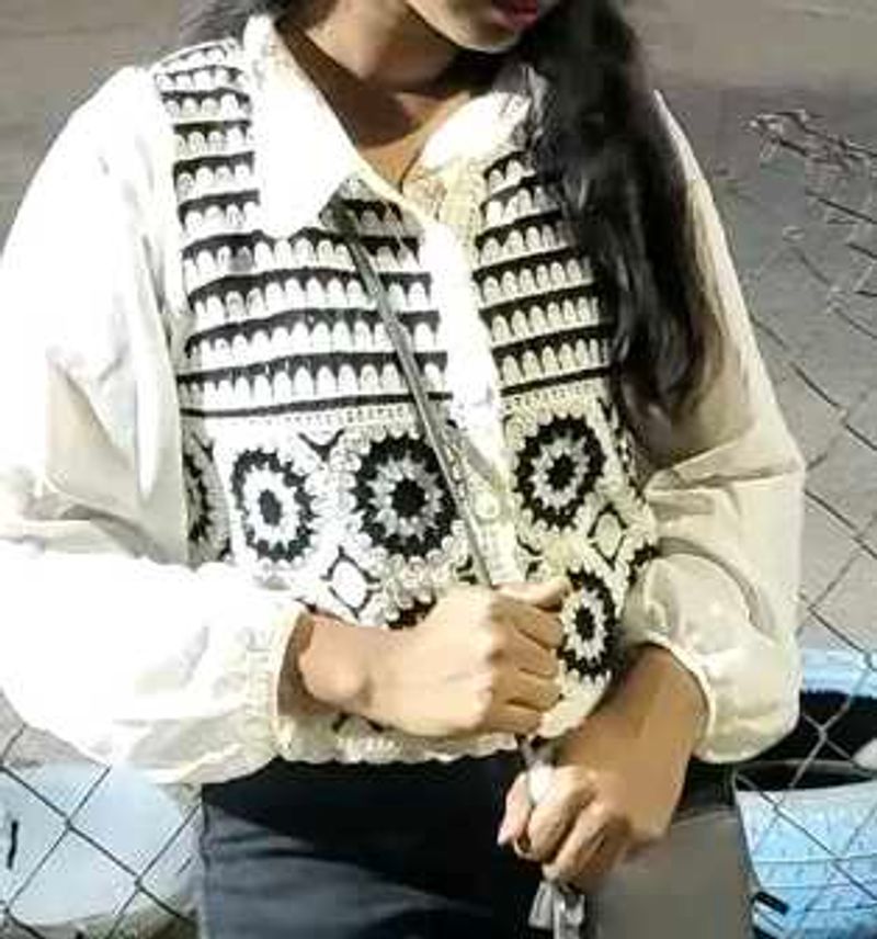 Crochet &amp; Chiffon Blouse