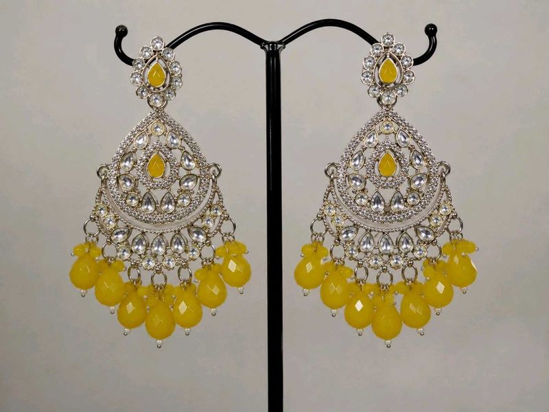 yellow jhumka earring