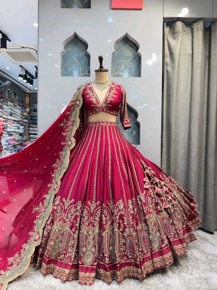 Stunning Pink Embroidered Lehenga Choli