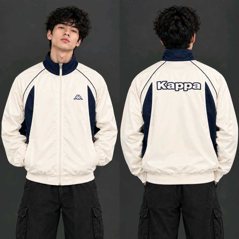 Kappa Track Jacket White Navy