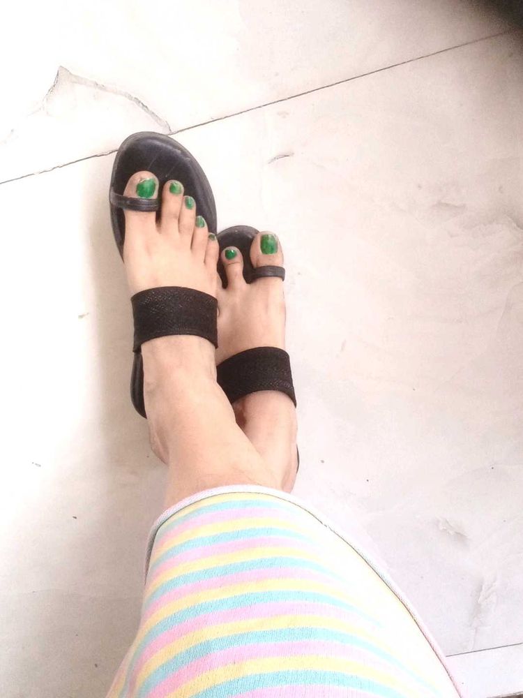 Black Thong Sandals