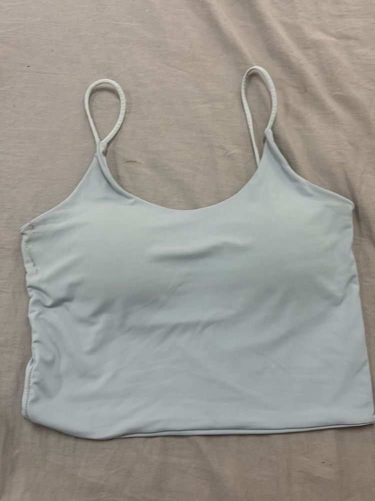 Comfortable Light Blue Crop Top