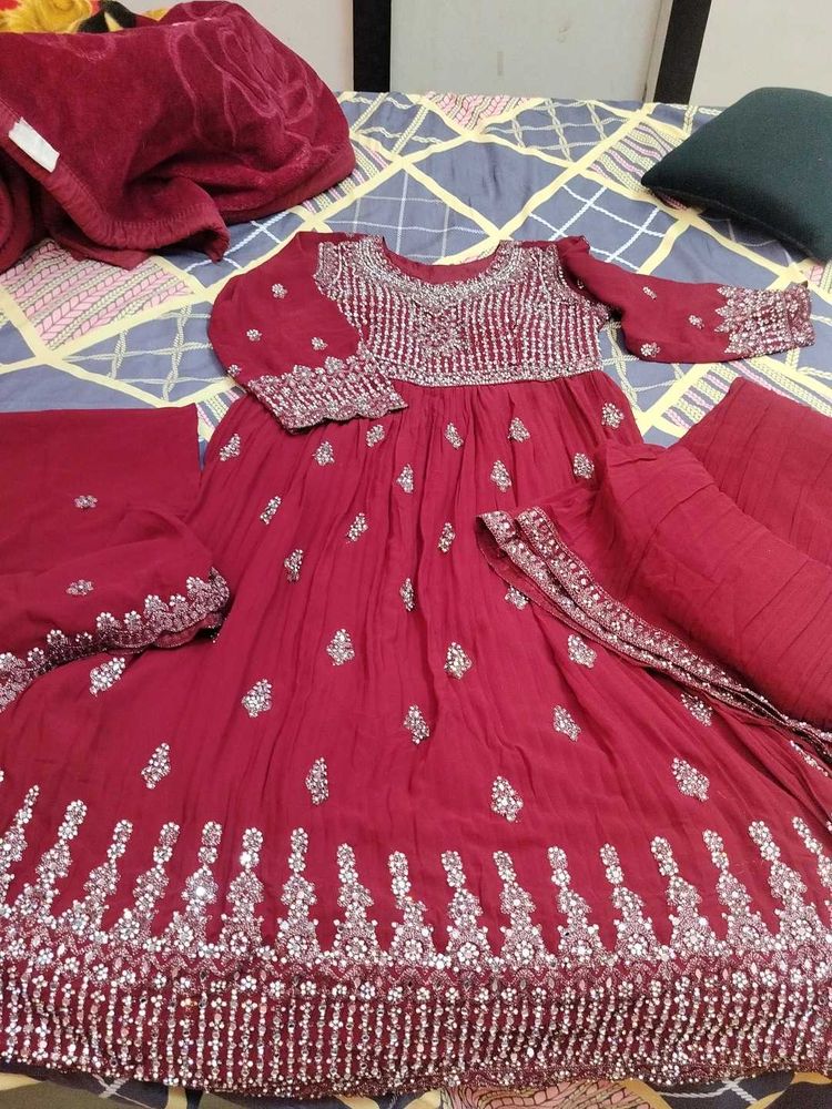 Naira cut Suit 3pc - Mirror work