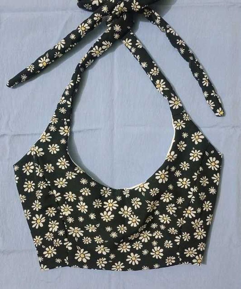 Daisy Print Halter Top