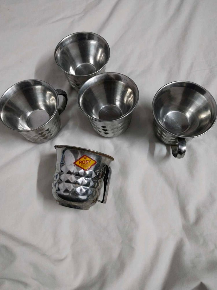 Set of 5 Stainless Steel Cups