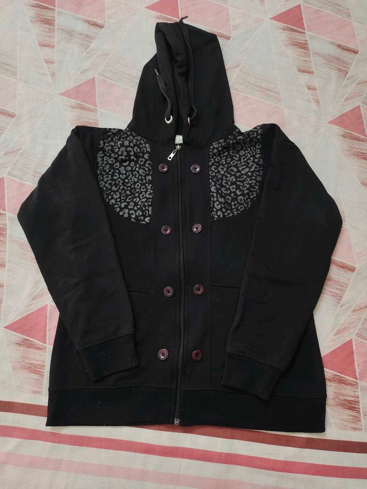 Black Leopard Hoodie With freebie