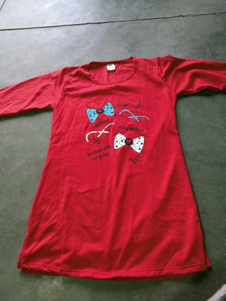 Cute Red Printed Dress