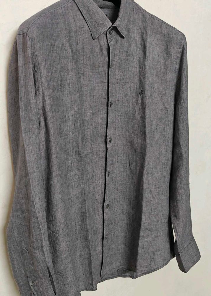 Price drop 🔥🔥🔥Premium Men's Grey Soft Linen Shi