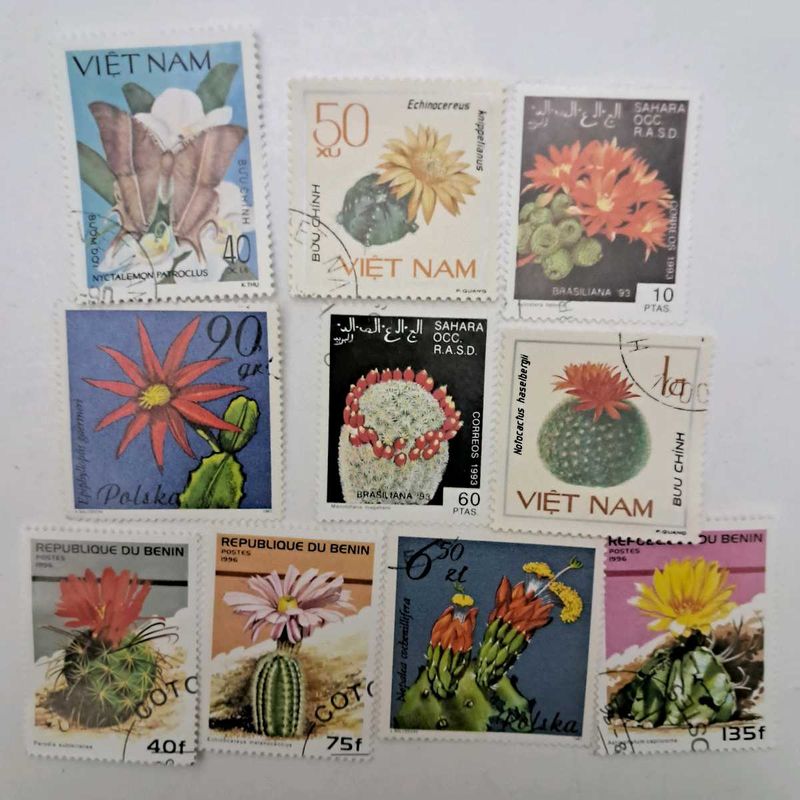 Collection of 10 Cactus Stamps
