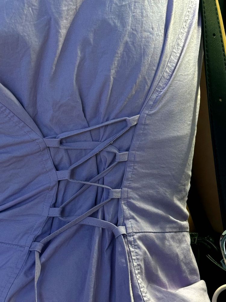 Lavender Button-Up Corset Sleeve Top