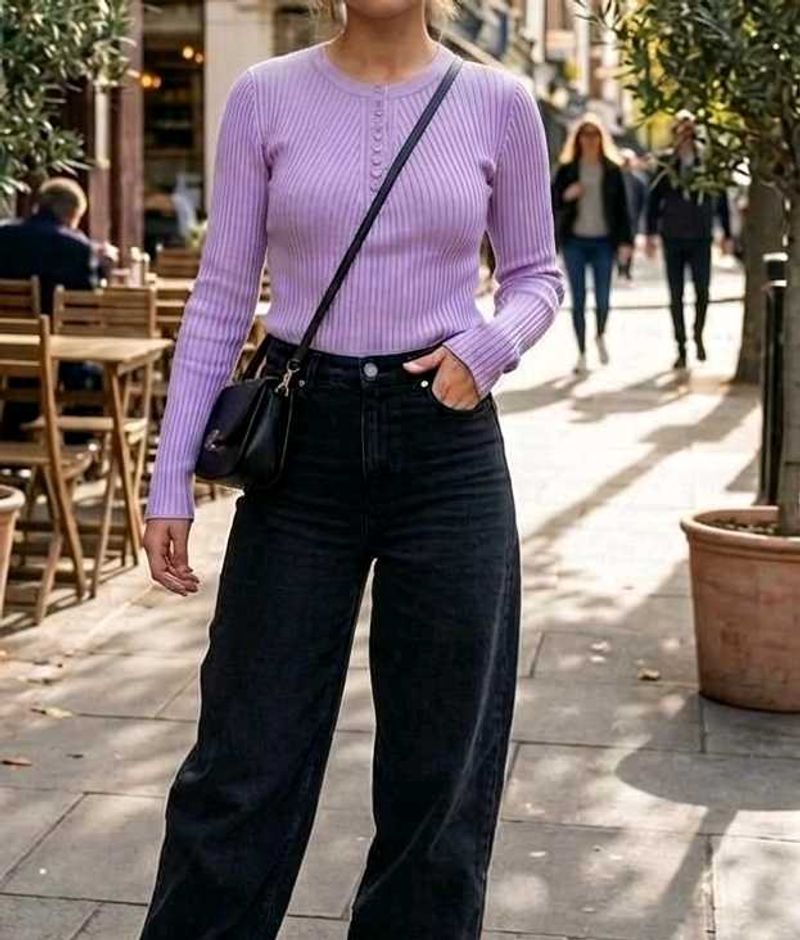 Ribbed Mock Neck Button Up Top