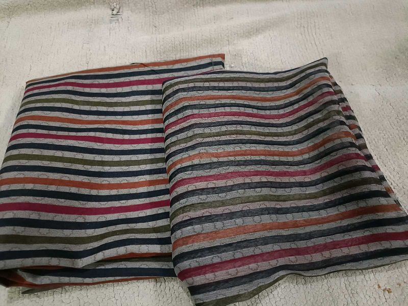 Striped Dress material with dupatta