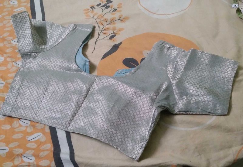 Silver Brocade Blouse