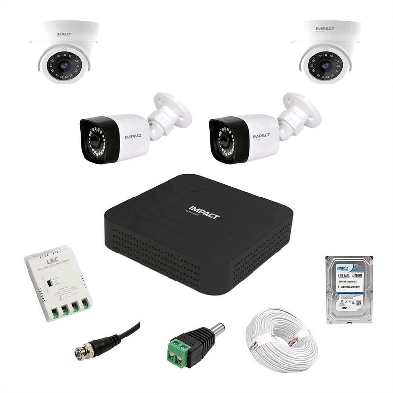 IMPACT BY HONEYWELL 2 MP CCTV KIT with 4 Channel D
