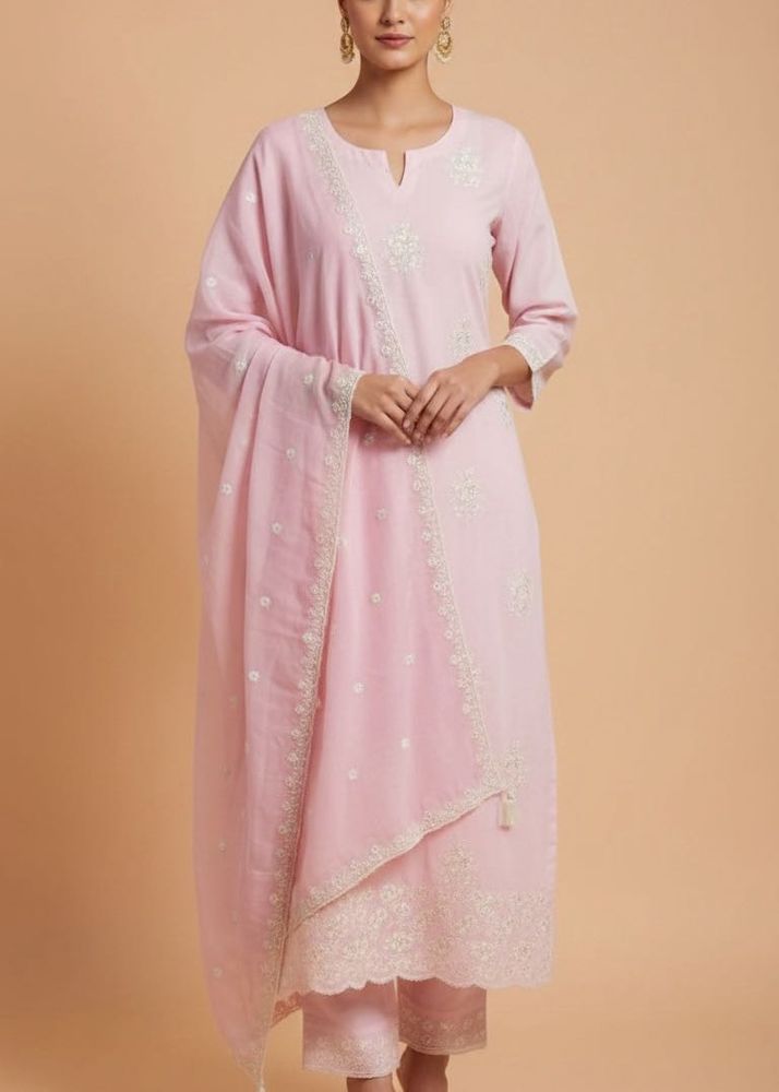 Elegant Pink Embroidered Kurta Set