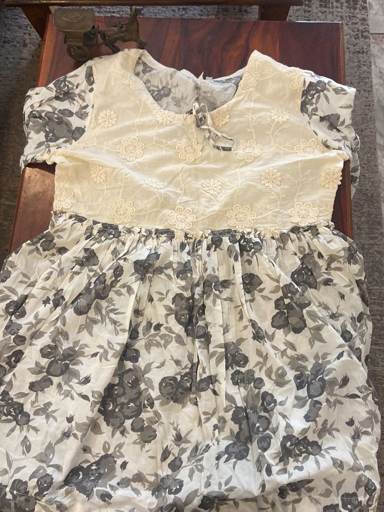 Vintage Floral Print Dress