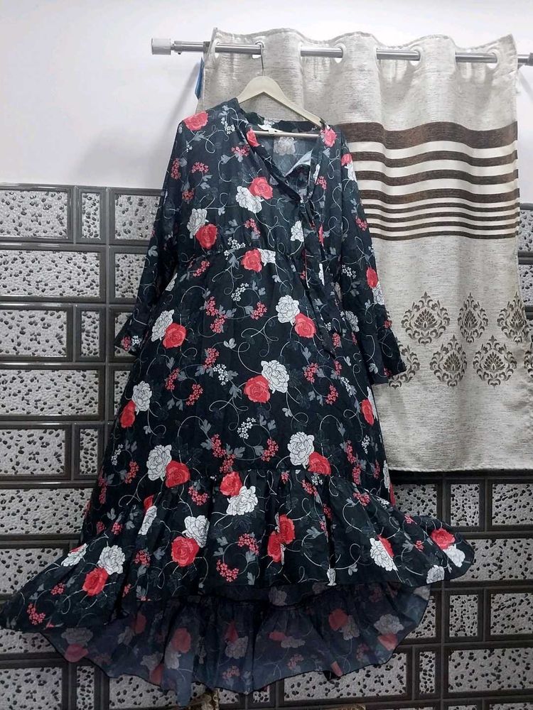Up-down Style abaya with gorgeous floral print!!