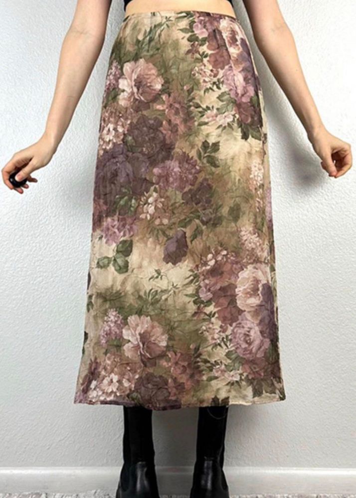 Vintage Floral Maxi Skirt