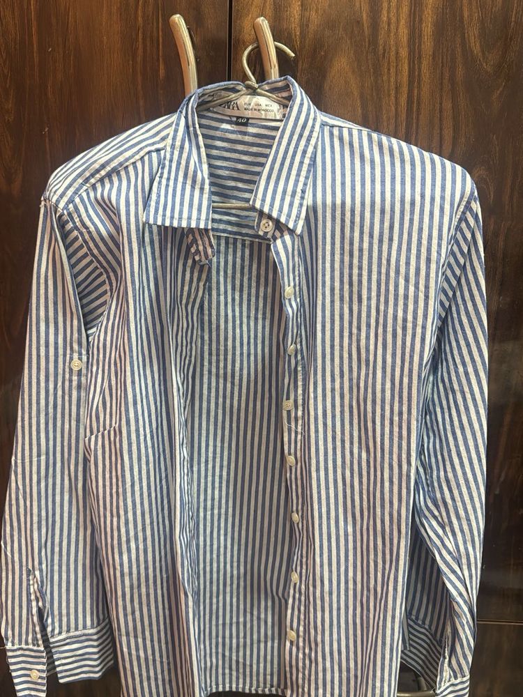 Zara Classic Blue Striped women’s Shirt