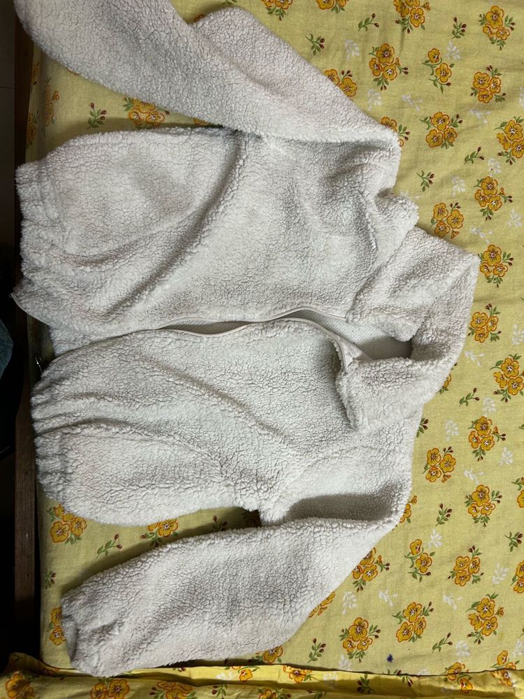 Cozy White Teddy Fleece Jacket