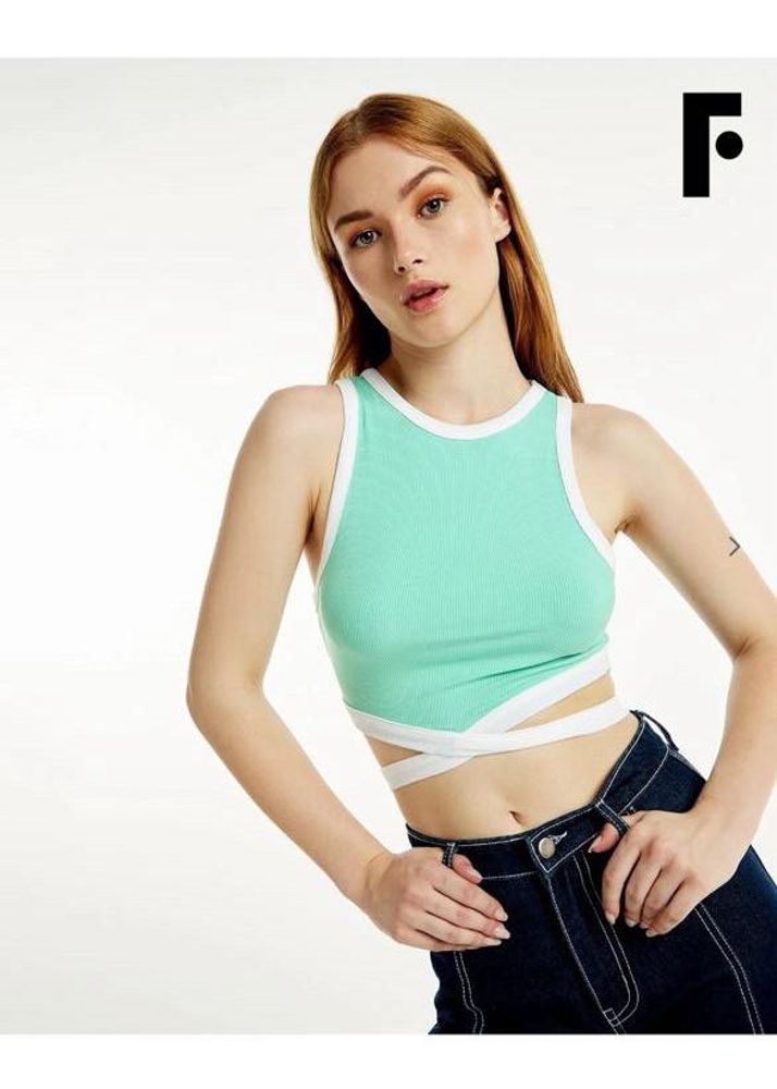 Mint Green Cropped Wrap Top