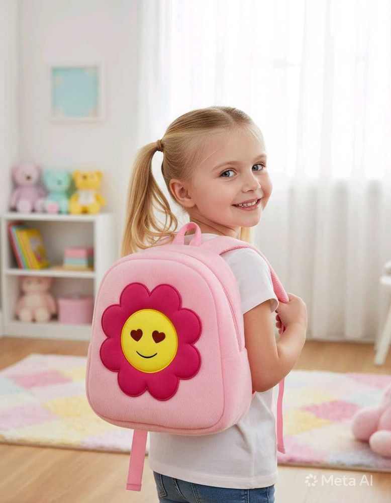 Cute Pink Flower Backpack for Kids